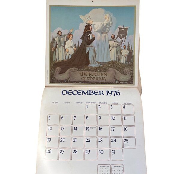 1976 J.R.R. Tolkien Calendar With‎ Illustrations By The Brothers Hildebrandt - Picture 6 of 9